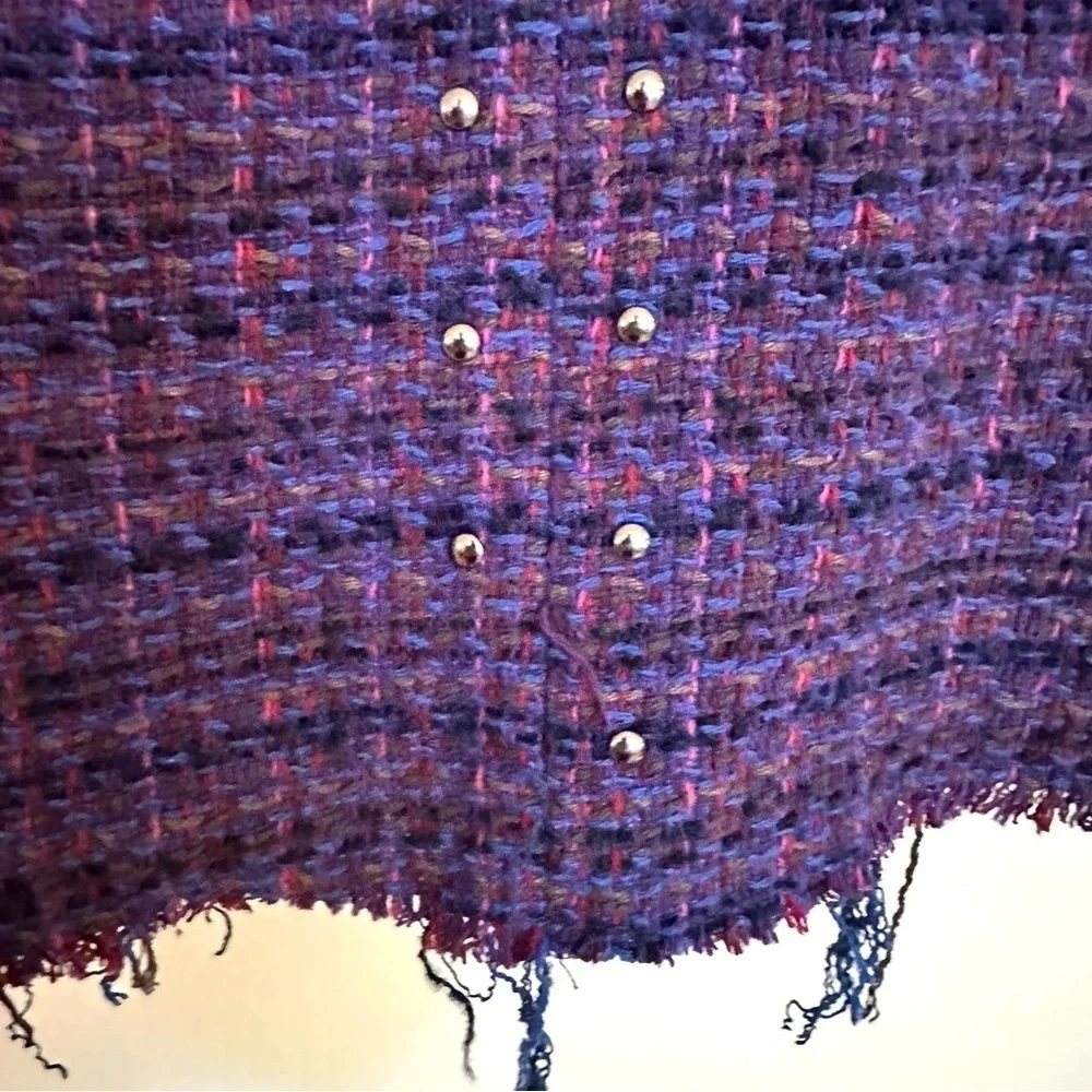 Zara Teen Purple Blue Pink Tweed Jumper Dress Size 11-12